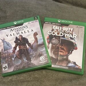 One Assassin's Creed Valhalla and Call of Duty Black Ops Cold War Game Bundle